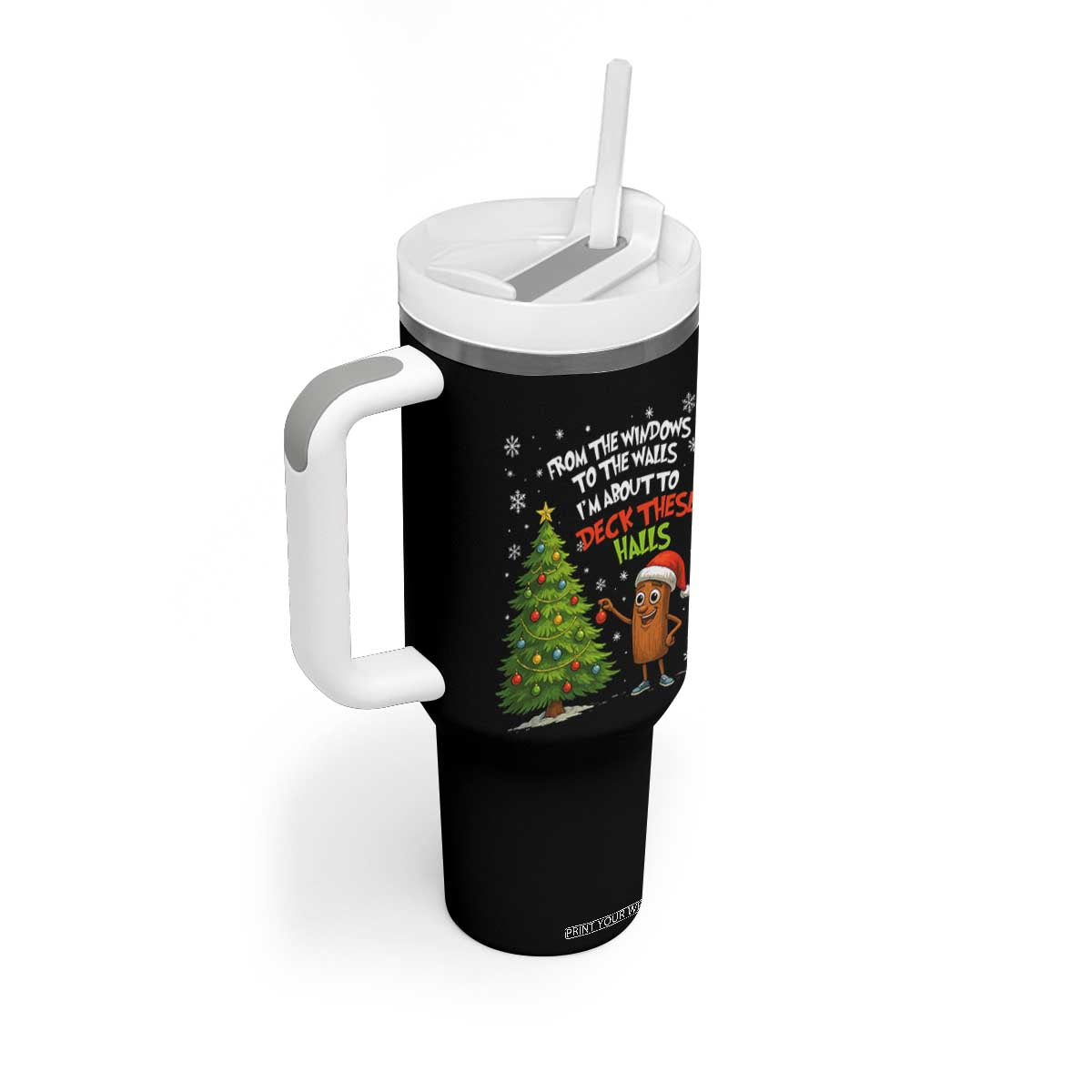 Funny Christmas Italian Brainrot Tumbler With Handle Funny Memes From The Windows to the Walls I'm About To TS10 Print Your Wear