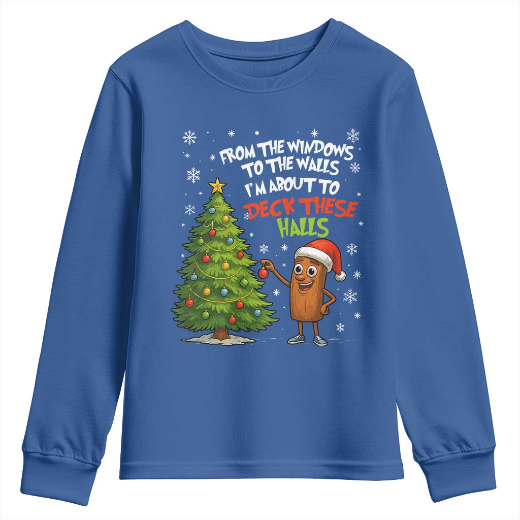 Funny Christmas Italian Brainrot Youth Sweatshirt Funny Memes From The Windows to the Walls I'm About To TS10 Royal Blue Print Your Wear