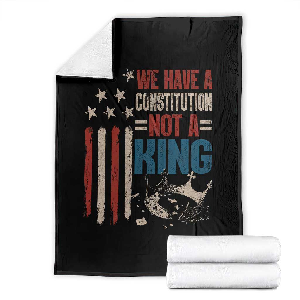 No Kings Protest Throw Blanket We Have A Constitution Not A King American Flag TS10 Black Print Your Wear