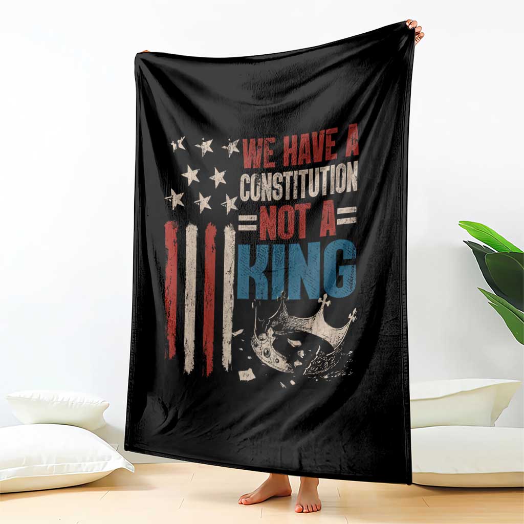 No Kings Protest Throw Blanket We Have A Constitution Not A King American Flag TS10 Print Your Wear