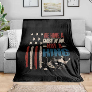 No Kings Protest Throw Blanket We Have A Constitution Not A King American Flag - Print Your Wear