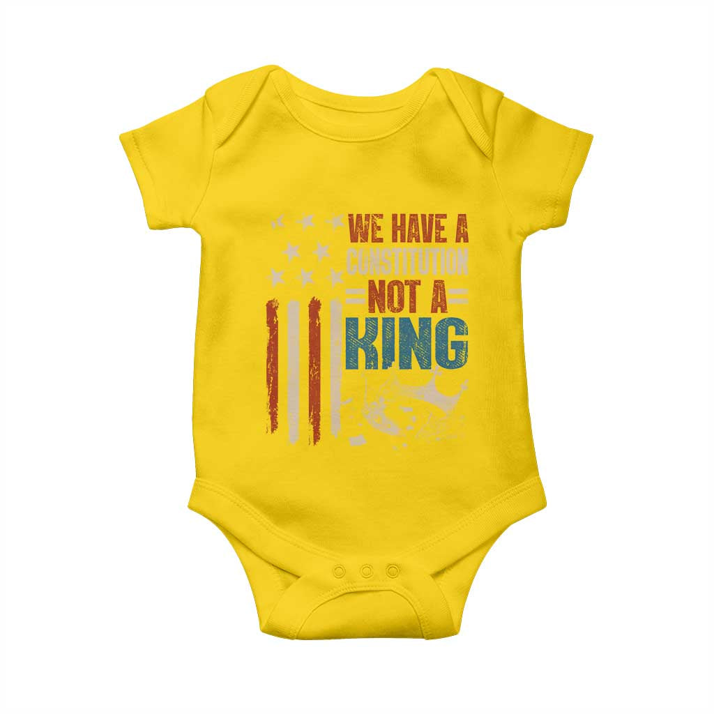 No Kings Protest Baby Onesie We Have A Constitution Not A King American Flag TS10 Daisy Print Your Wear