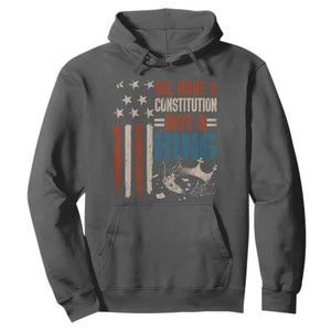No Kings Protest Hoodie We Have A Constitution Not A King American Flag TS10 Dark Heather Print Your Wear