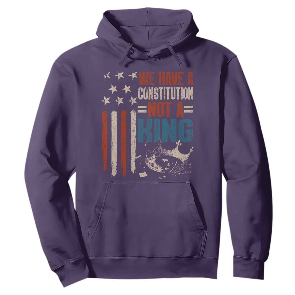 No Kings Protest Hoodie We Have A Constitution Not A King American Flag TS10 Purple Print Your Wear