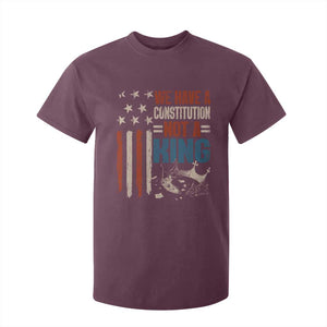 No Kings Protest T Shirt For Kid We Have A Constitution Not A King American Flag - Print Your Wear
