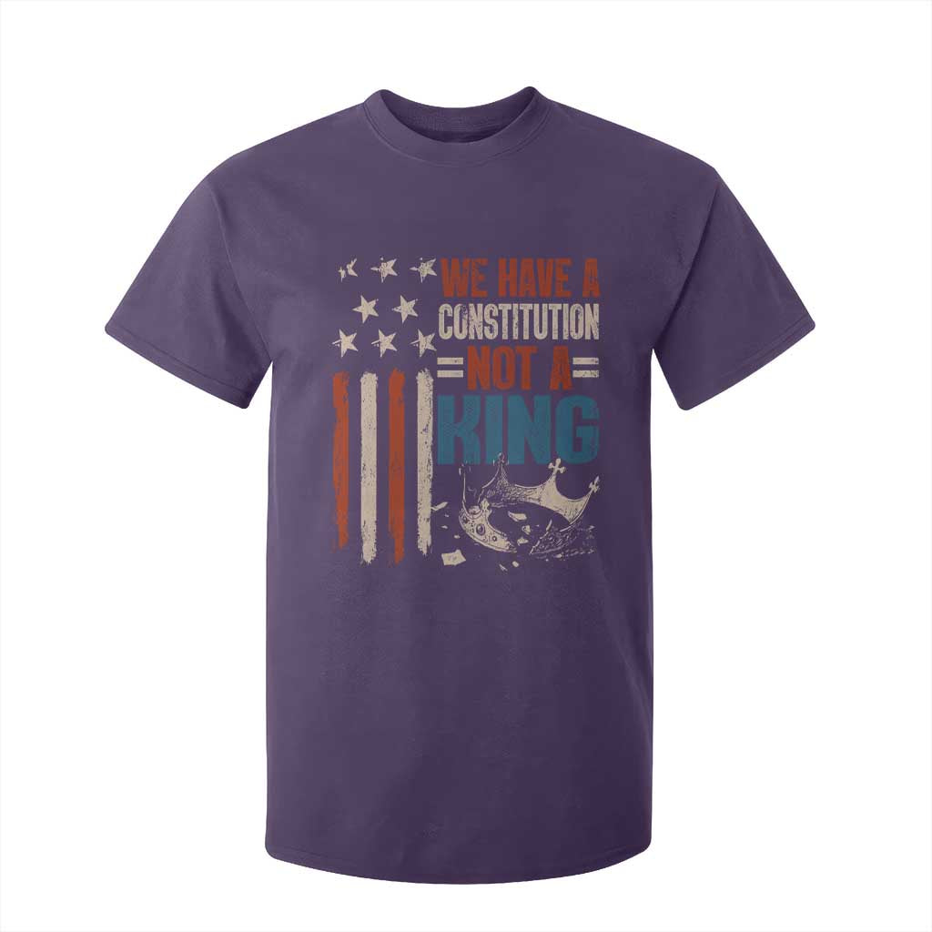 No Kings Protest T Shirt For Kid We Have A Constitution Not A King American Flag TS10 Purple Print Your Wear