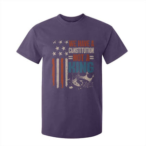 No Kings Protest T Shirt For Kid We Have A Constitution Not A King American Flag - Print Your Wear