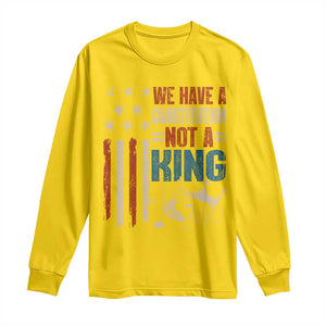 No Kings Protest Long Sleeve Shirt We Have A Constitution Not A King American Flag - Print Your Wear
