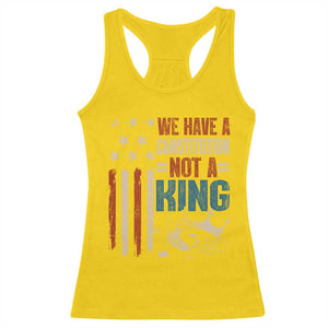 No Kings Protest Racerback Tank Top We Have A Constitution Not A King American Flag - Print Your Wear