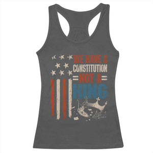 No Kings Protest Racerback Tank Top We Have A Constitution Not A King American Flag - Print Your Wear