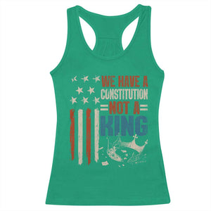 No Kings Protest Racerback Tank Top We Have A Constitution Not A King American Flag - Print Your Wear