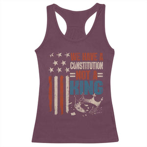 No Kings Protest Racerback Tank Top We Have A Constitution Not A King American Flag - Print Your Wear