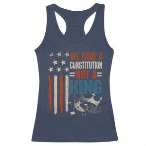 No Kings Protest Racerback Tank Top We Have A Constitution Not A King American Flag - Print Your Wear