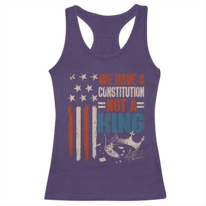 No Kings Protest Racerback Tank Top We Have A Constitution Not A King American Flag - Print Your Wear