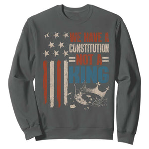 No Kings Protest Sweatshirt We Have A Constitution Not A King American Flag - Print Your Wear