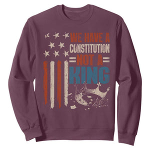 No Kings Protest Sweatshirt We Have A Constitution Not A King American Flag - Print Your Wear