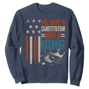 No Kings Protest Sweatshirt We Have A Constitution Not A King American Flag - Print Your Wear