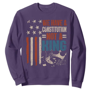 No Kings Protest Sweatshirt We Have A Constitution Not A King American Flag - Print Your Wear