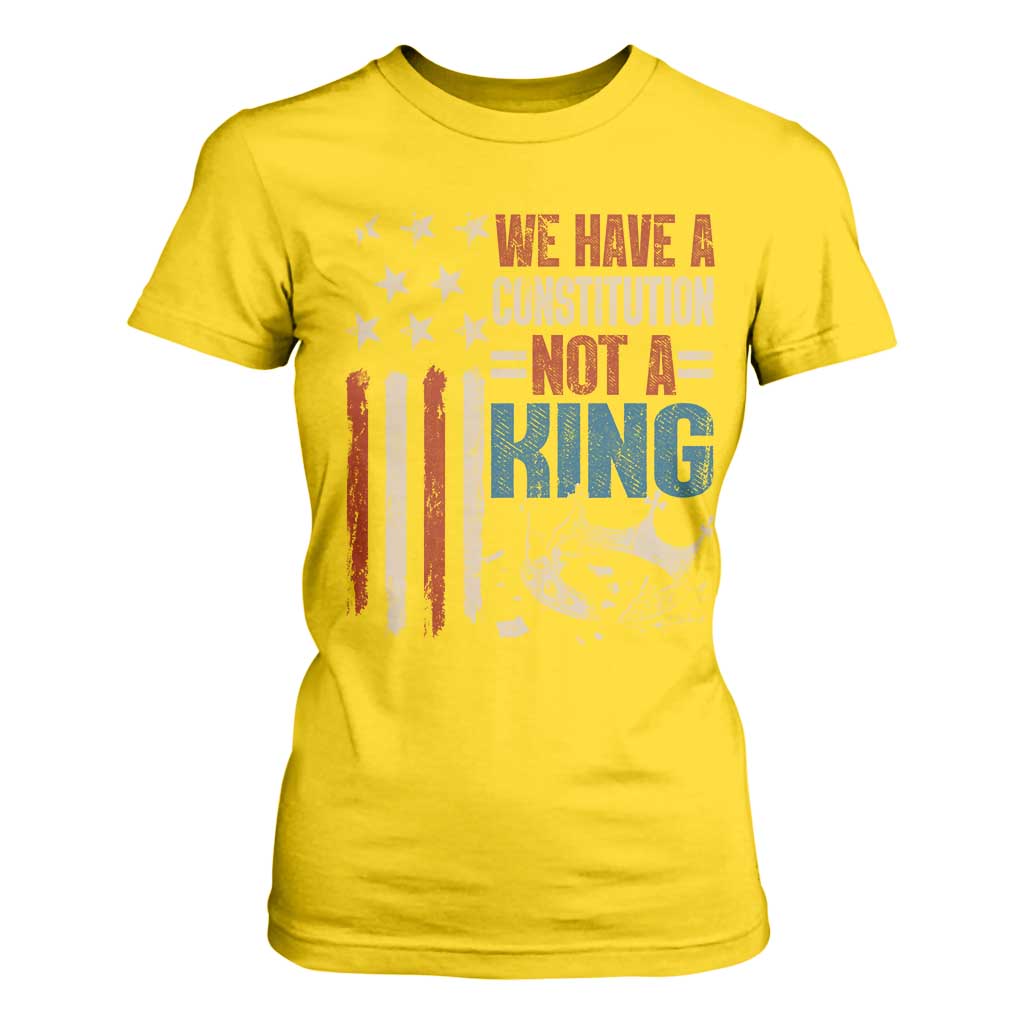 No Kings Protest T Shirt For Women We Have A Constitution Not A King American Flag TS10 Daisy Print Your Wear