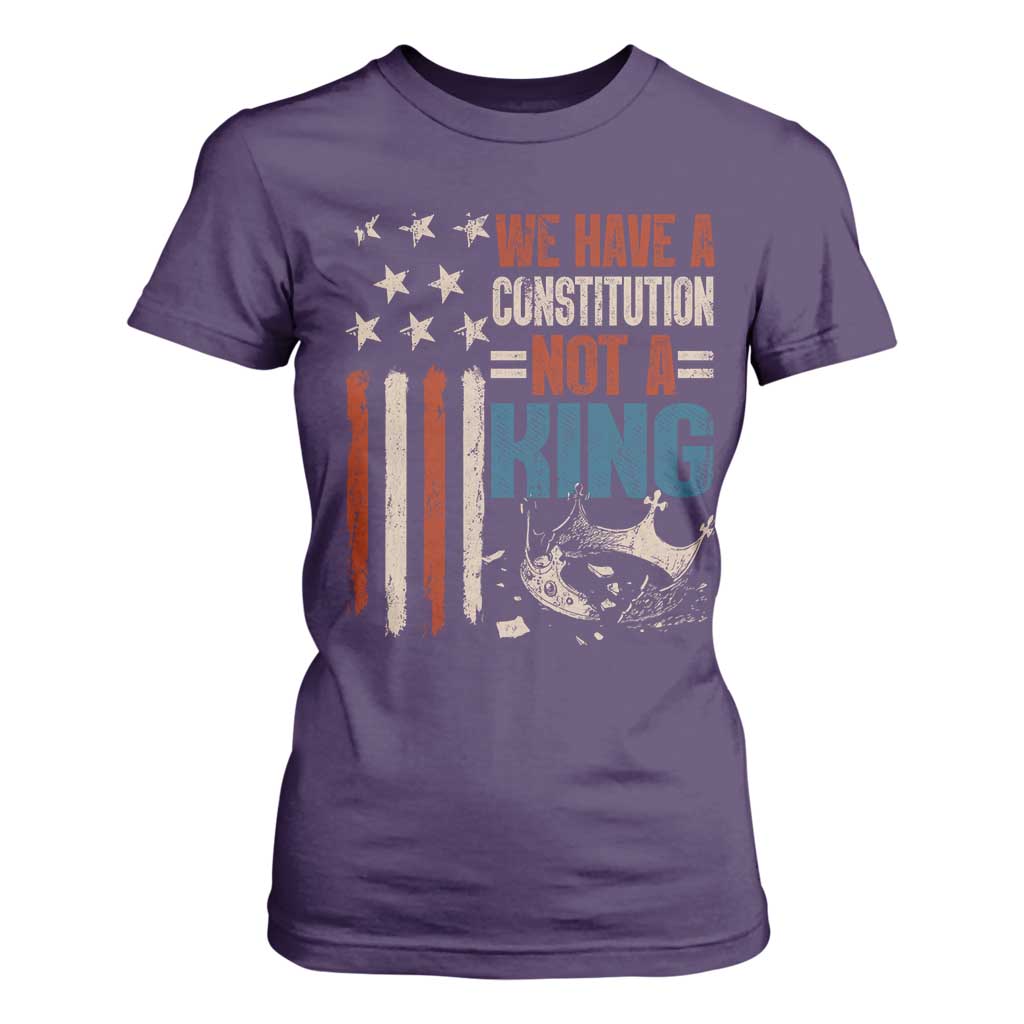 No Kings Protest T Shirt For Women We Have A Constitution Not A King American Flag TS10 Purple Print Your Wear