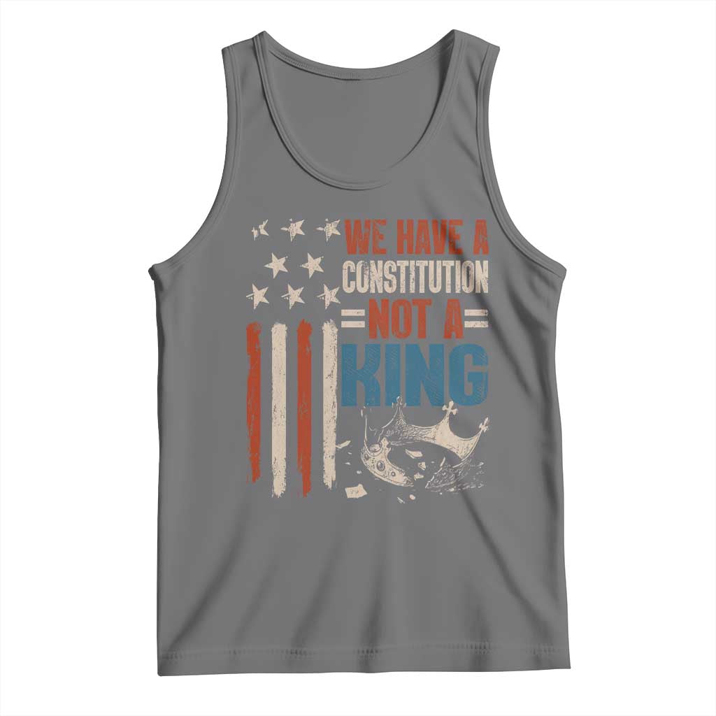 No Kings Protest Tank Top We Have A Constitution Not A King American Flag TS10 Black Heather Print Your Wear