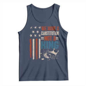 No Kings Protest Tank Top We Have A Constitution Not A King American Flag TS10 Navy Print Your Wear