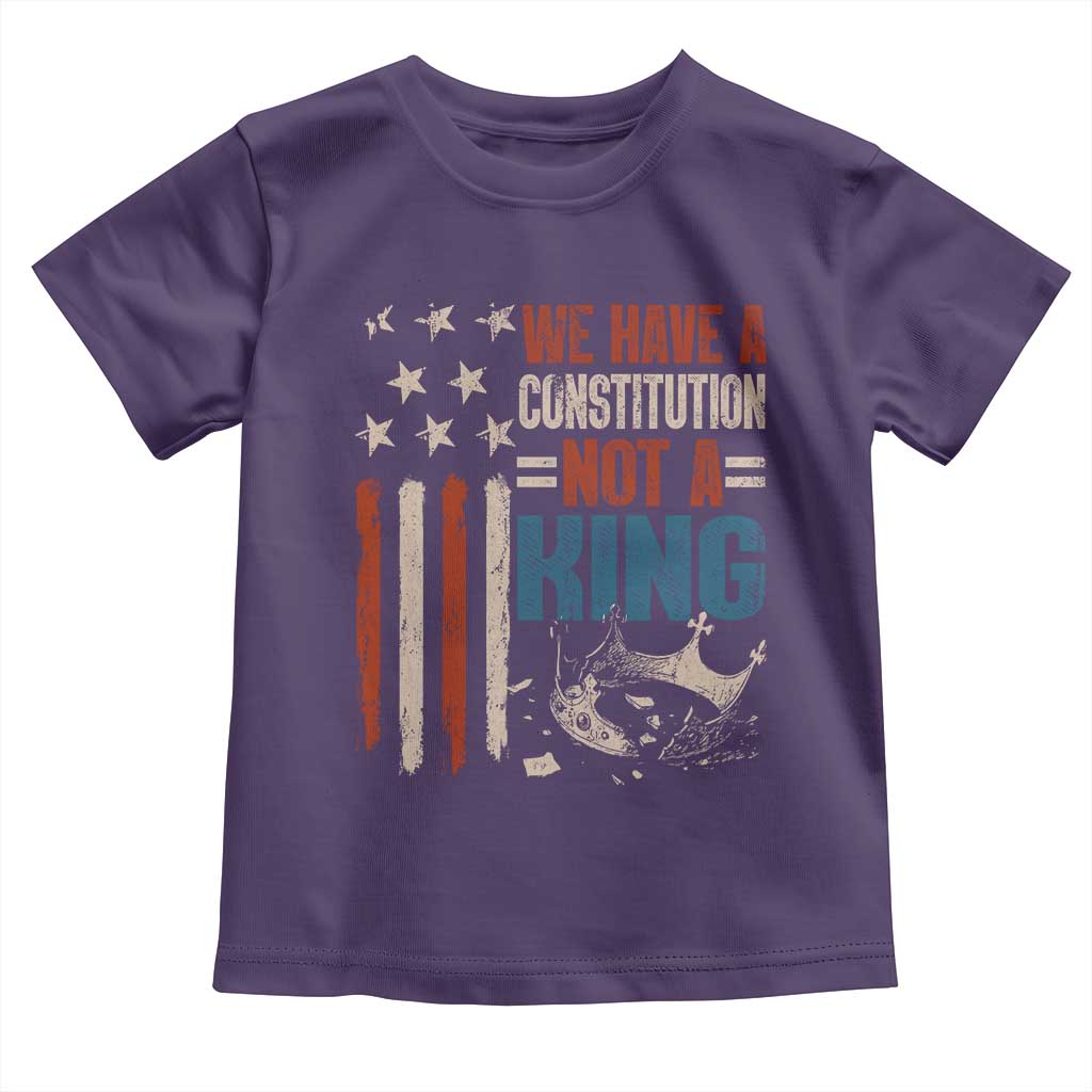 No Kings Protest Toddler T Shirt We Have A Constitution Not A King American Flag TS10 Purple Print Your Wear