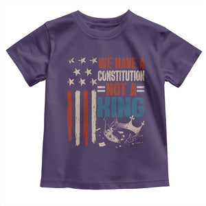 No Kings Protest Toddler T Shirt We Have A Constitution Not A King American Flag TS10 Purple Print Your Wear