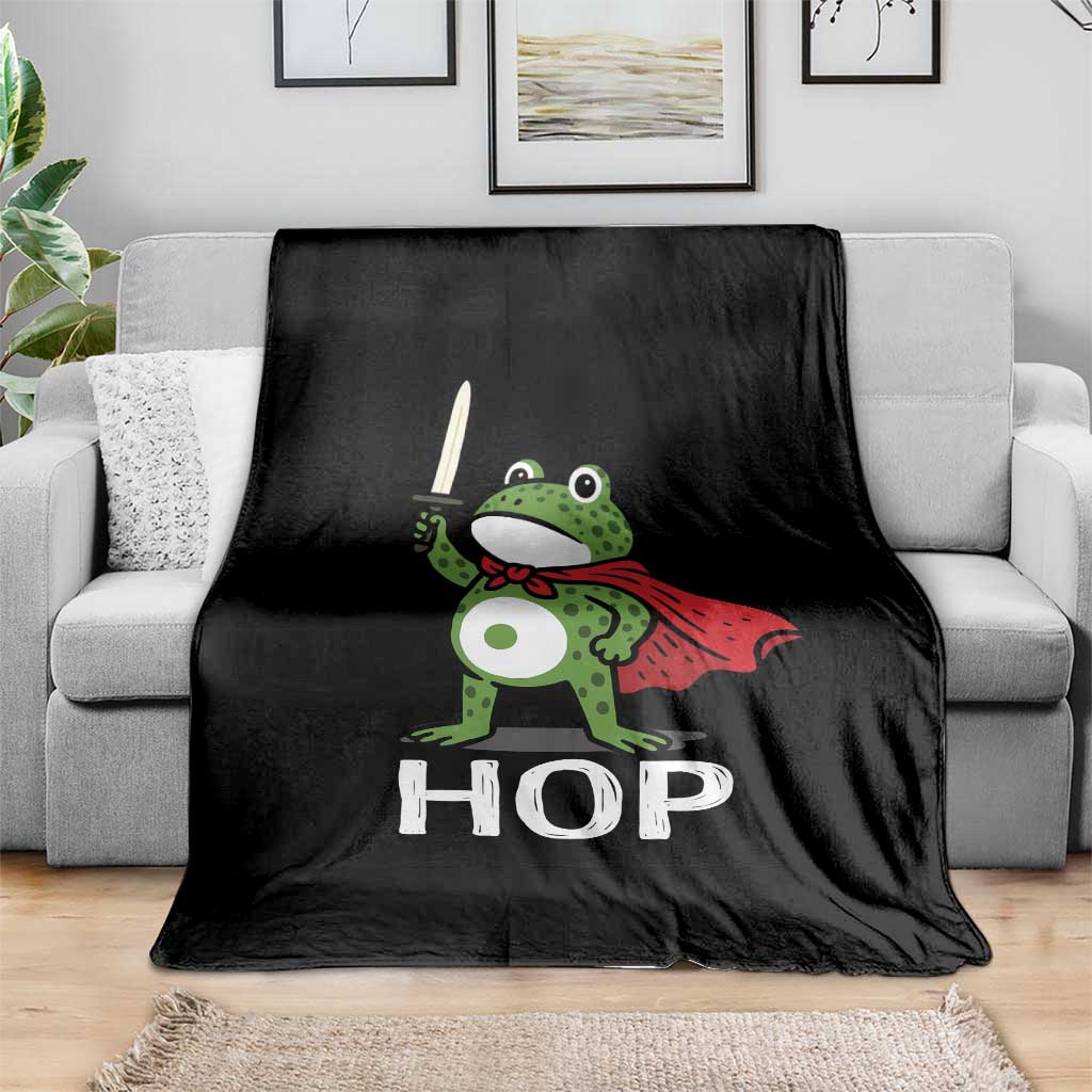 Resist Frog With Sword Throw Blanket No Kings Portland Protest Saves America TS10 Print Your Wear