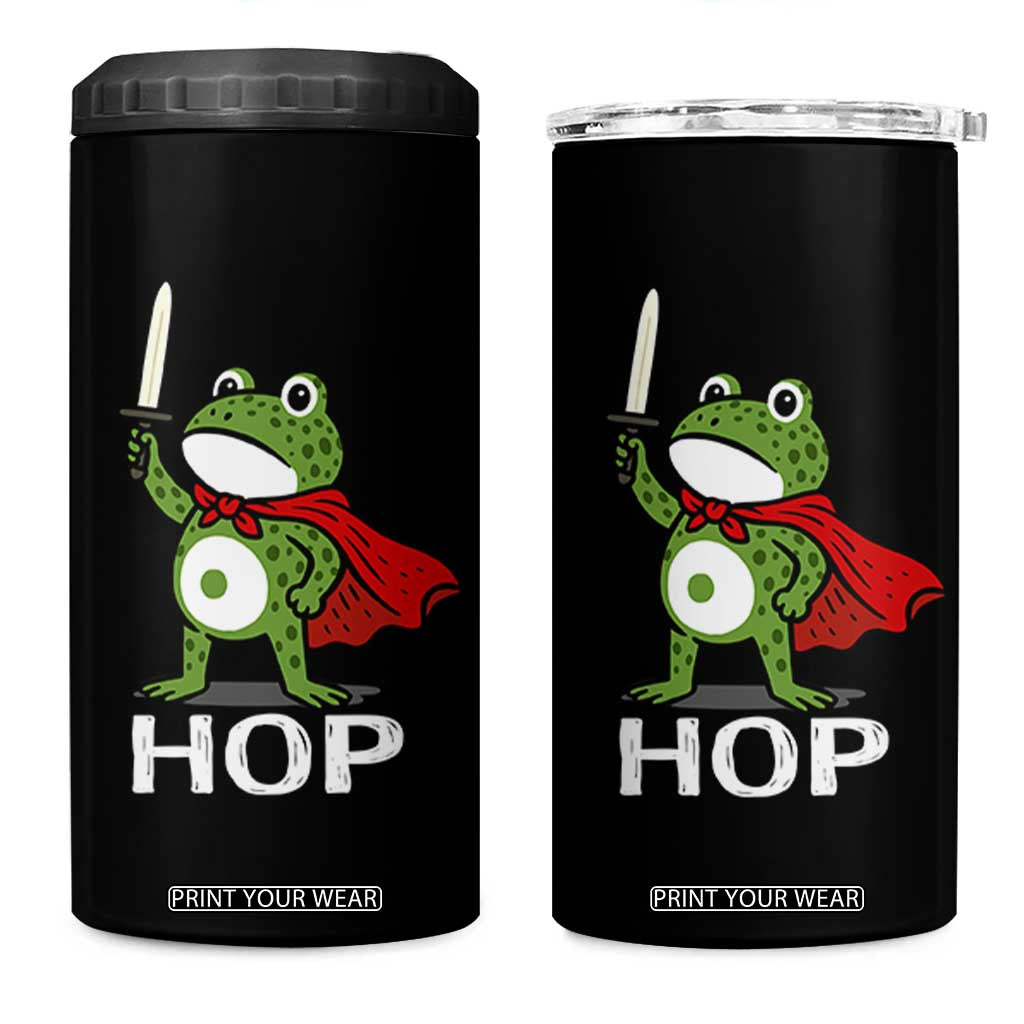 Resist Frog With Sword 4 in 1 Can Cooler Tumbler No Kings Portland Protest Saves America TS10 One Size: 16 oz Black Print Your Wear
