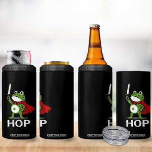 Resist Frog With Sword 4 in 1 Can Cooler Tumbler No Kings Portland Protest Saves America TS10 Print Your Wear
