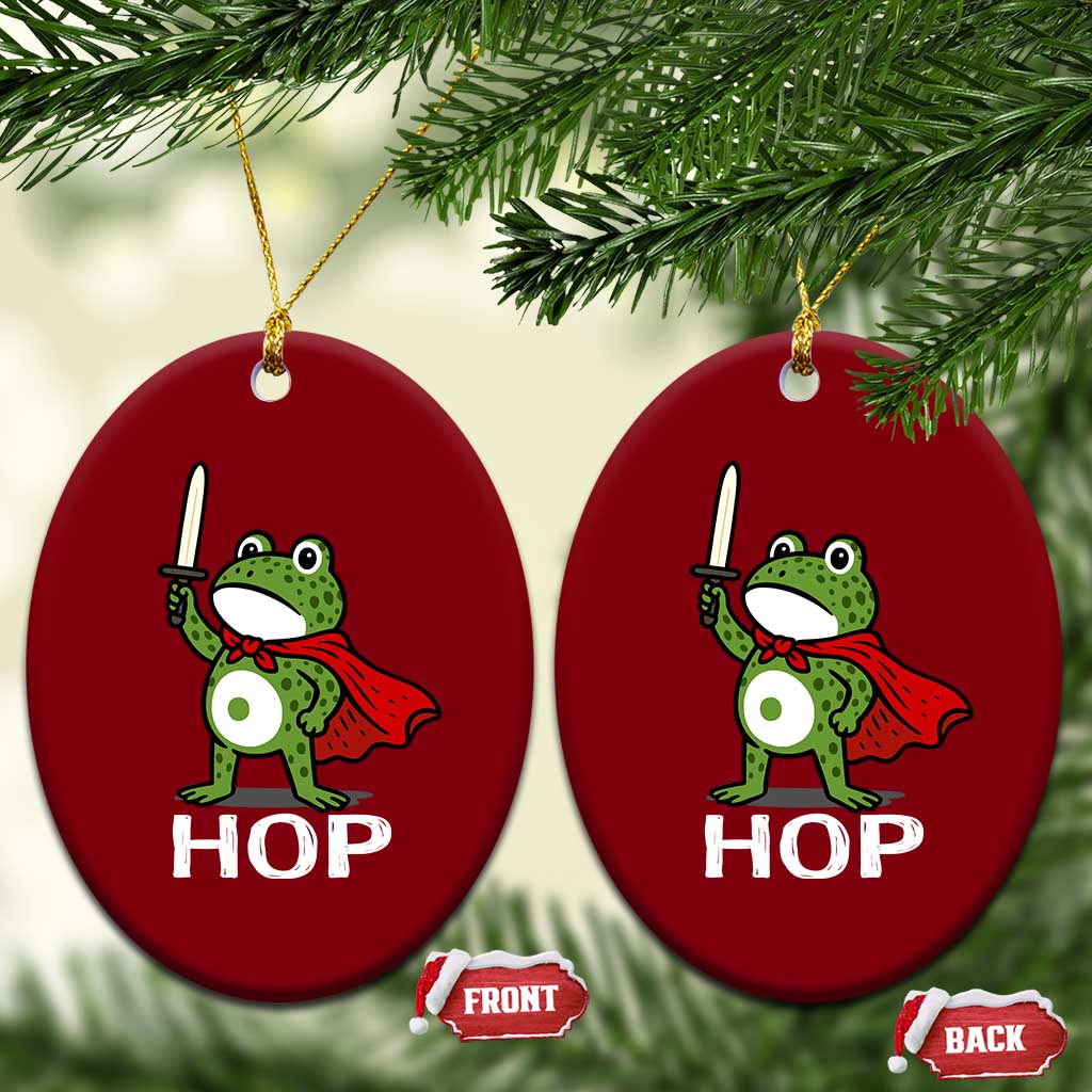 Resist Frog With Sword Ceramic Ornament No Kings Portland Protest Saves America TS10 Print Your Wear