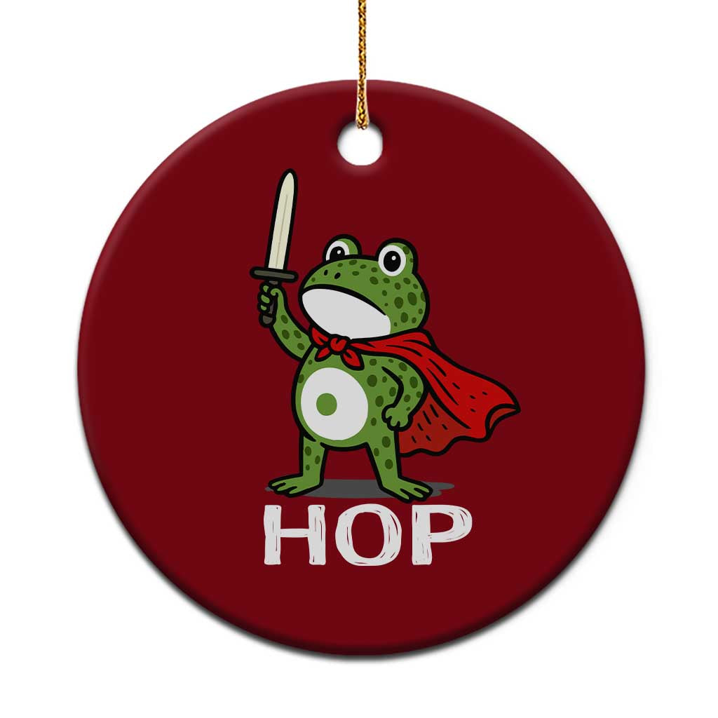 Resist Frog With Sword Ceramic Ornament No Kings Portland Protest Saves America - Print Your Wear