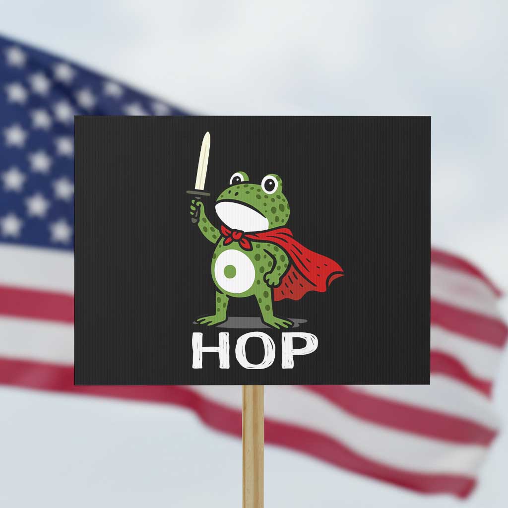 Resist Frog With Sword Protest Sign No Kings Portland Protest Saves America TS10 Horizontal 18