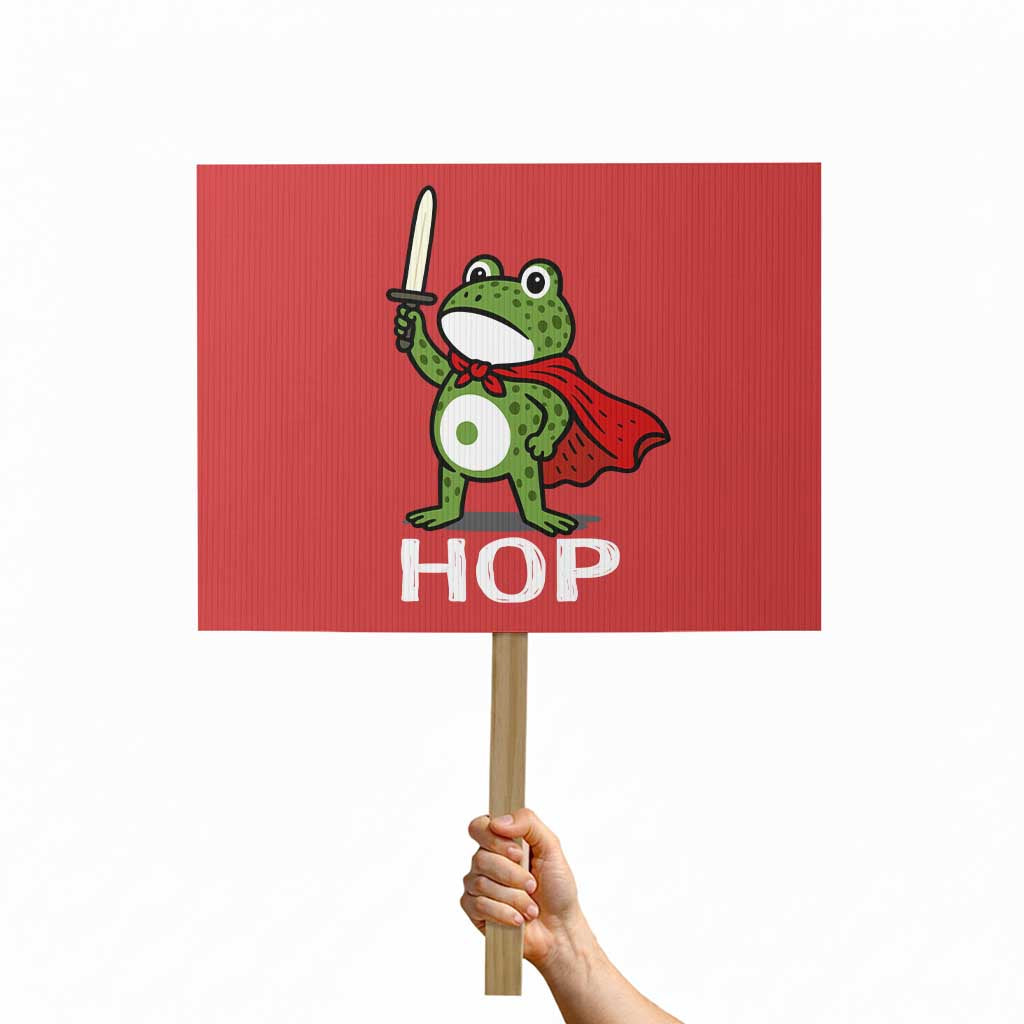 Resist Frog With Sword Protest Sign No Kings Portland Protest Saves America - Print Your Wear