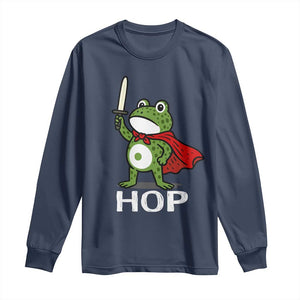 Resist Frog With Sword Long Sleeve Shirt No Kings Portland Protest Saves America TS10 Navy Print Your Wear