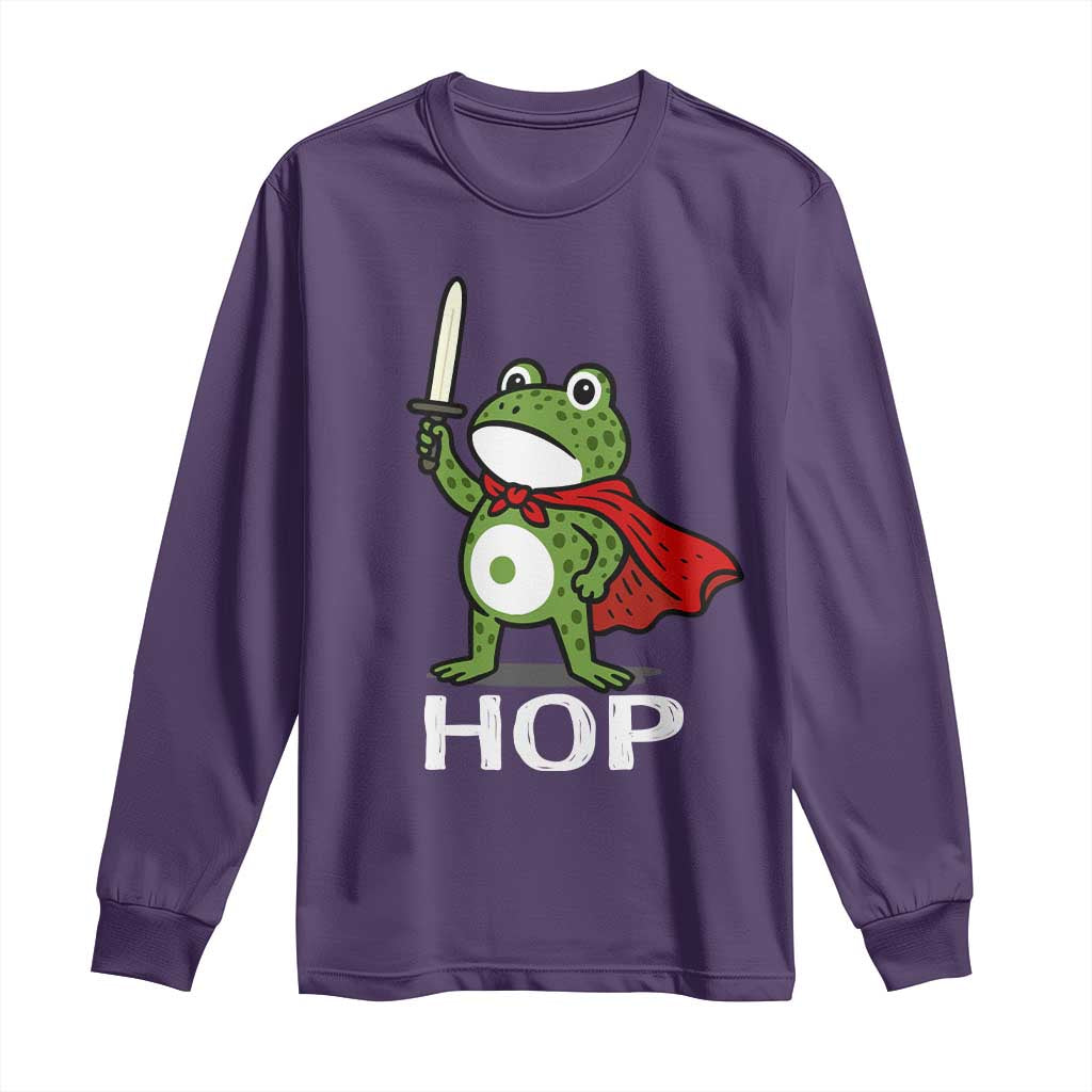 Resist Frog With Sword Long Sleeve Shirt No Kings Portland Protest Saves America TS10 Purple Print Your Wear