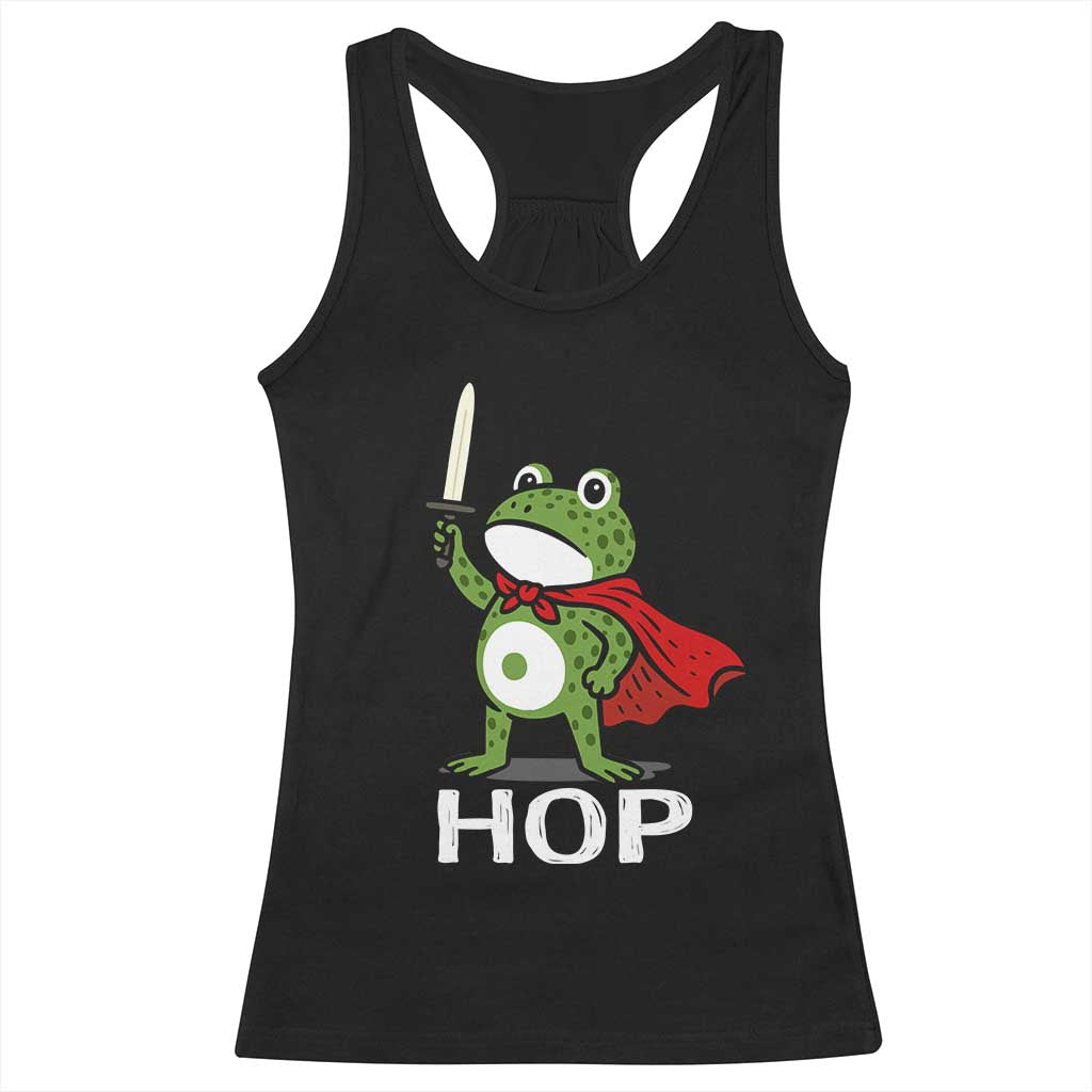 Resist Frog With Sword Racerback Tank Top No Kings Portland Protest Saves America TS10 Black Print Your Wear