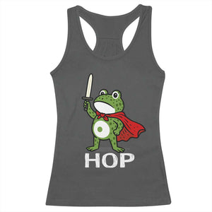 Resist Frog With Sword Racerback Tank Top No Kings Portland Protest Saves America TS10 Dark Heather Print Your Wear