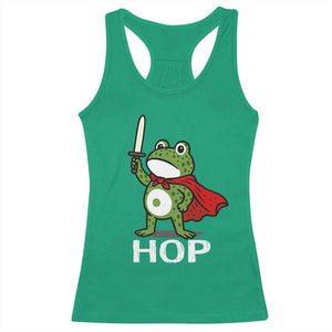 Resist Frog With Sword Racerback Tank Top No Kings Portland Protest Saves America TS10 Irish Green Print Your Wear