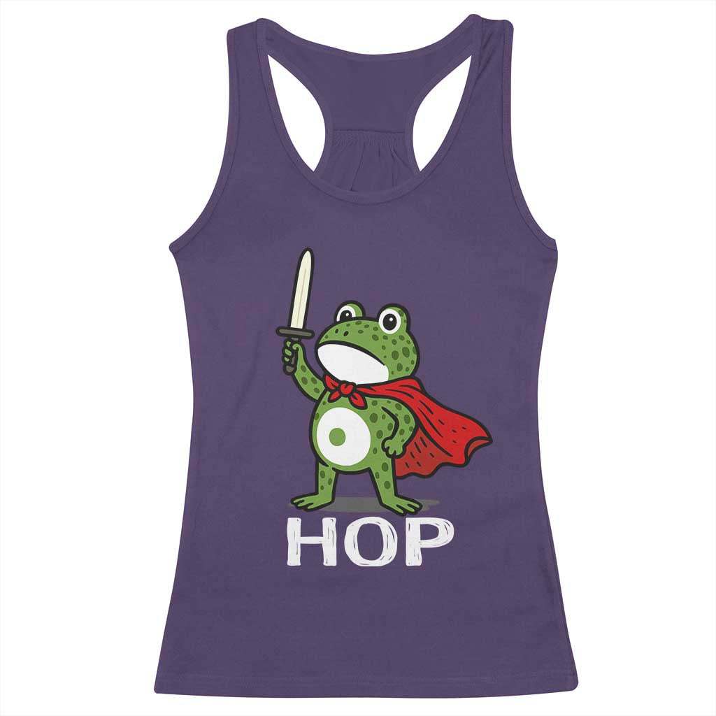Resist Frog With Sword Racerback Tank Top No Kings Portland Protest Saves America TS10 Purple Print Your Wear