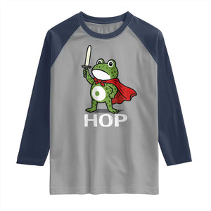 Resist Frog With Sword Raglan Shirt No Kings Portland Protest Saves America TS10 Sport Gray Navy Print Your Wear