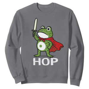Resist Frog With Sword Sweatshirt No Kings Portland Protest Saves America TS10 Charcoal Print Your Wear
