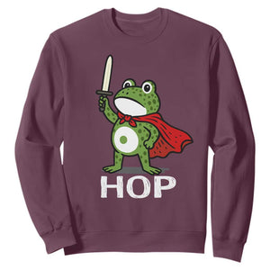Resist Frog With Sword Sweatshirt No Kings Portland Protest Saves America TS10 Maroon Print Your Wear