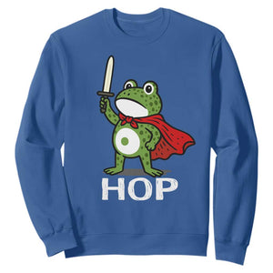 Resist Frog With Sword Sweatshirt No Kings Portland Protest Saves America TS10 Royal Blue Print Your Wear