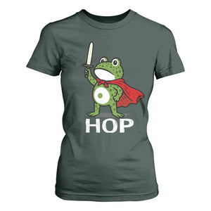Resist Frog With Sword T Shirt For Women No Kings Portland Protest Saves America TS10 Dark Forest Green Print Your Wear