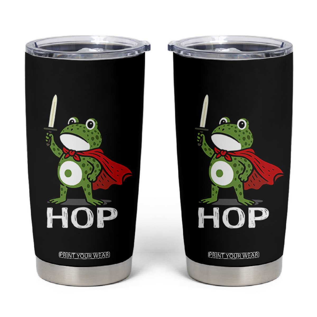 Resist Frog With Sword Tumbler Cup No Kings Portland Protest Saves America TS10 Black Print Your Wear