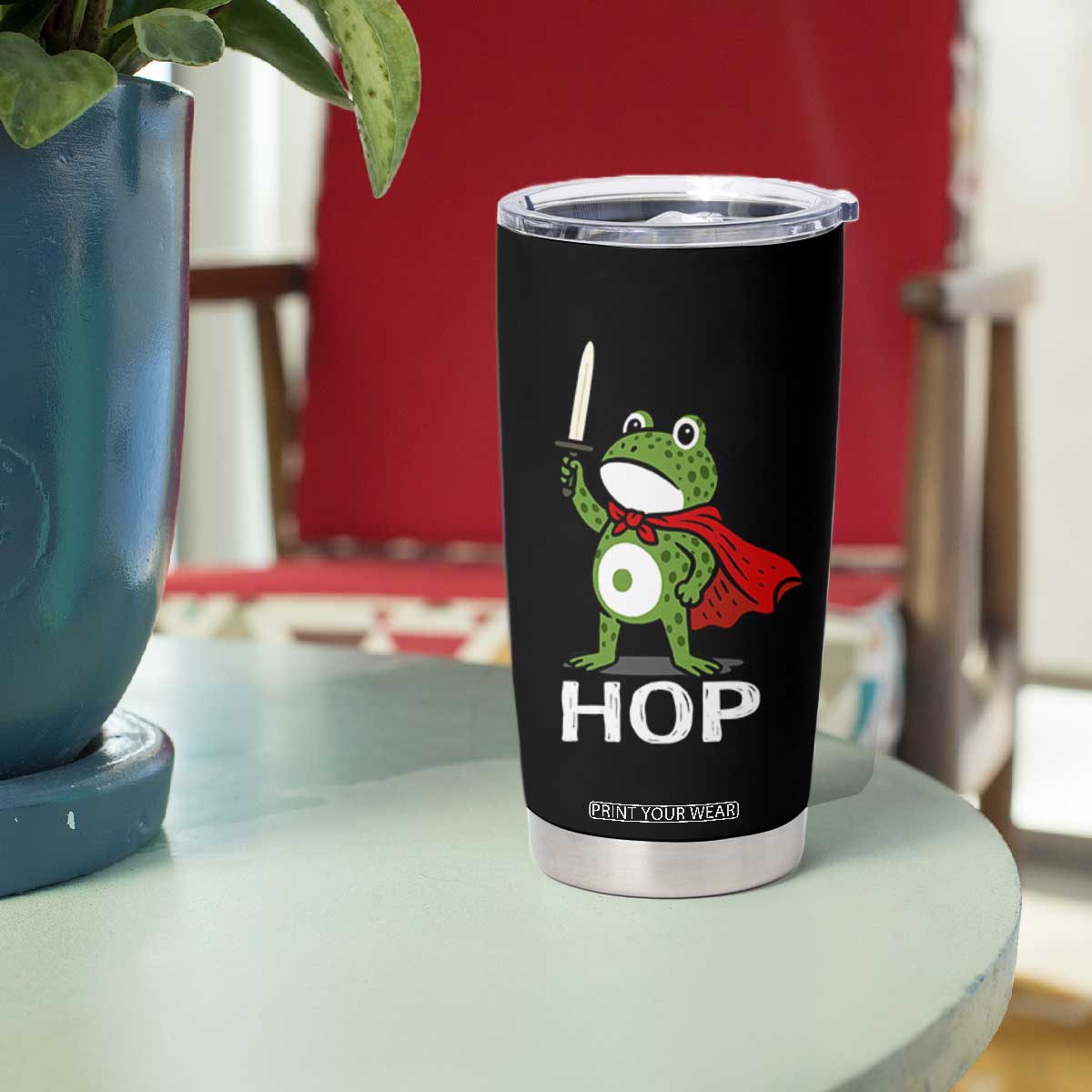 Resist Frog With Sword Tumbler Cup No Kings Portland Protest Saves America TS10 Print Your Wear