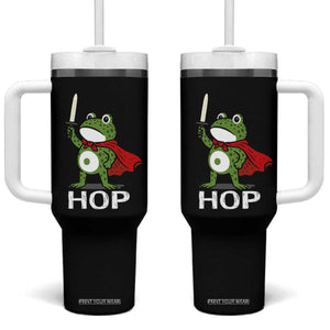 Resist Frog With Sword Tumbler With Handle No Kings Portland Protest Saves America TS10 One Size: 40 oz Black Print Your Wear