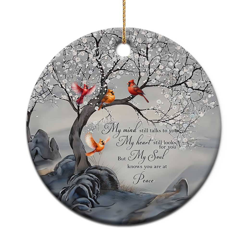 Memorial Christmas Ornament My Mind Still Talks to You Cardinal Loss of Father Gift TS10 Print Your Wear